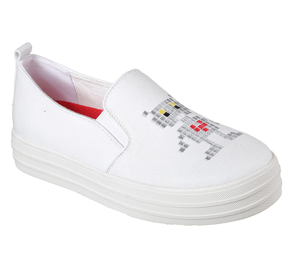 Skechers Women Double Up - Robot Love White