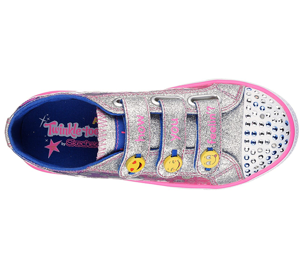 Skechers Girls Twinkle Toes: Shuffles - Expressionista Blue/Neon Pink