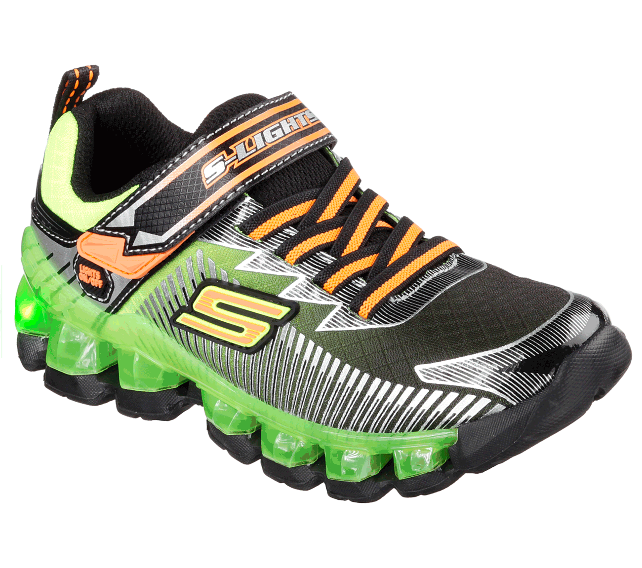 Skechers Boys S Lights: Flashpod - Scoria Black/Lime