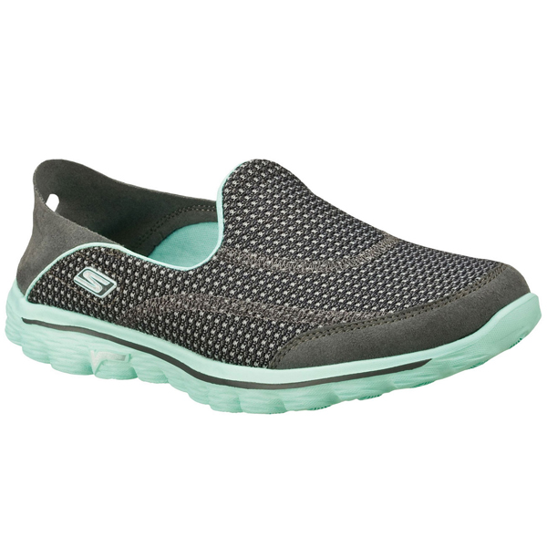 Skechers Women GOwalk 2 - Convertible Charcoal/Aqua