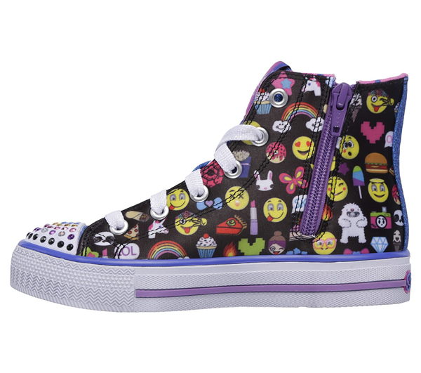Skechers Girls Twinkle Toes: Shuffles - Chat Time Black/Multi