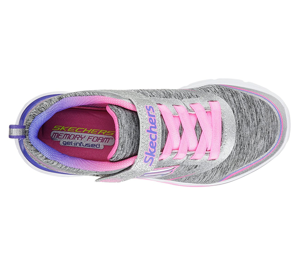 Skechers Girls Dream Dash - Preppy Prance Gray/Pink