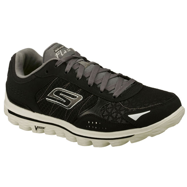 Skechers Men Extra Wide Fit (4E) Shoes - Flash Black/Gray