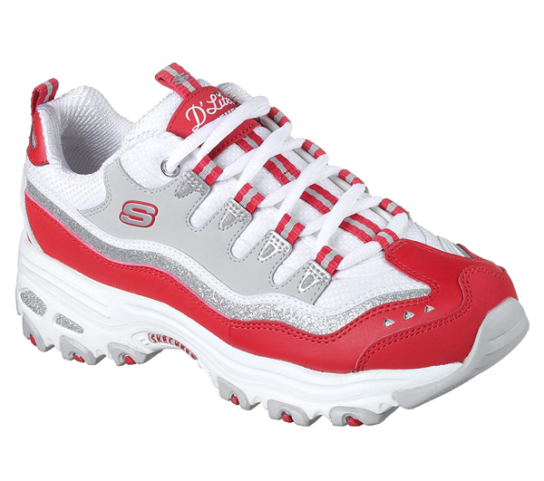 Skechers Women D'Lites - New Retro Red/White
