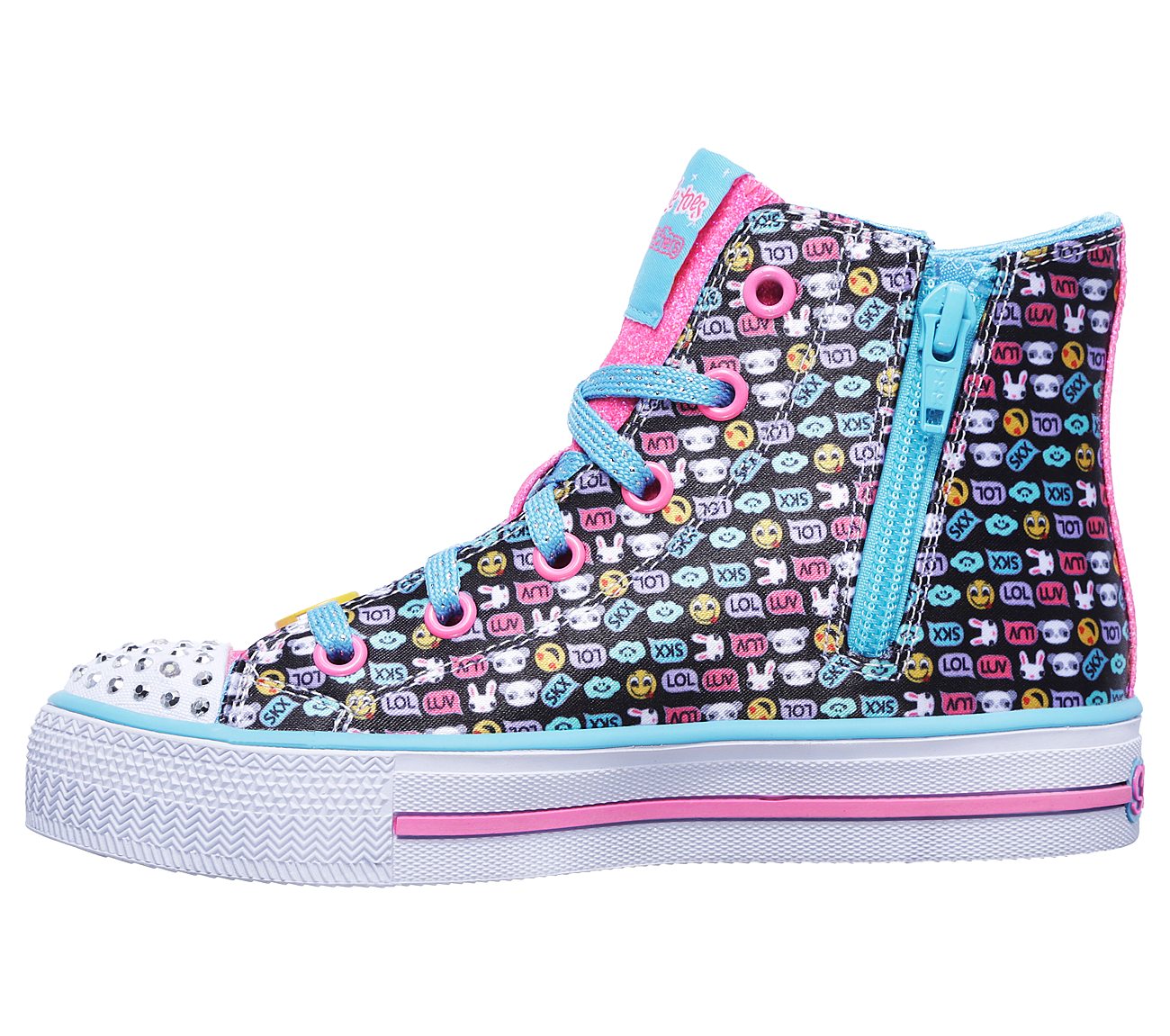 Skechers Girls Twinkle Toes: Shuffles Black/Multi