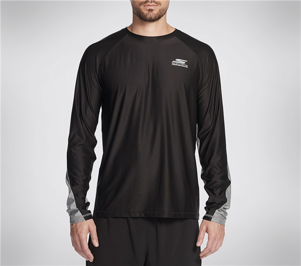 Skechers Men Sprint Long Sleeve Tee Shirt Black