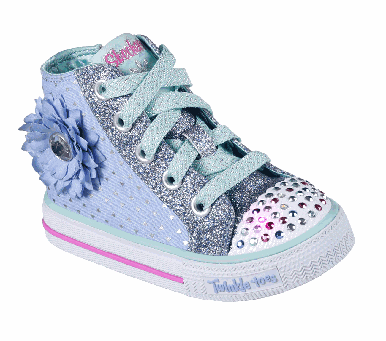 Skechers Girls Twinkle Toes: Shuffles - Bloom Boom Periwinkle/Multi