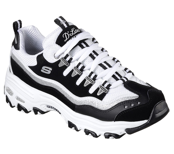Skechers Women D'Lites - New Retro Black/White