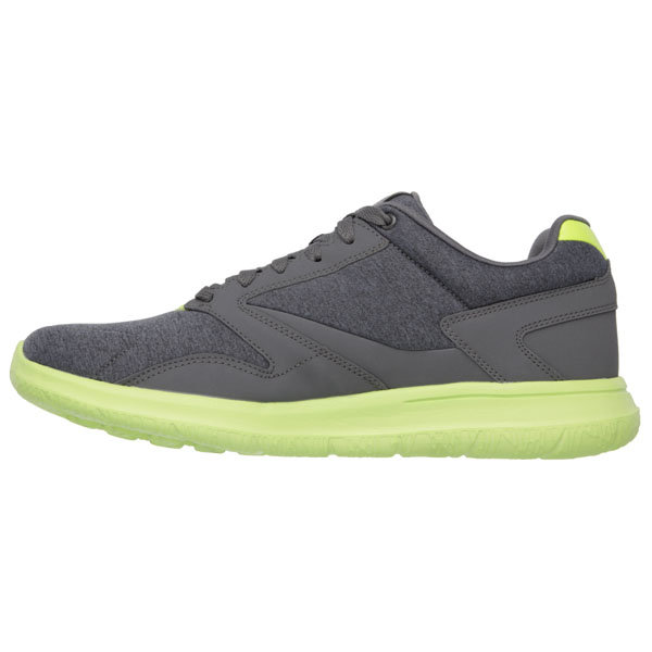 Skechers Men Extra Wide Fit (4E) Shoes - Uptown Charcoal/Lime