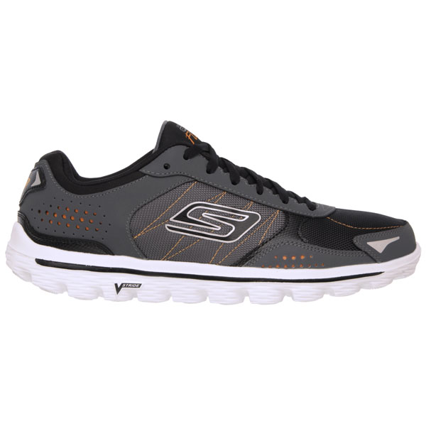 Skechers Men Extra Wide Fit (4E) Shoes - Flash DNA Charcoal/Orange