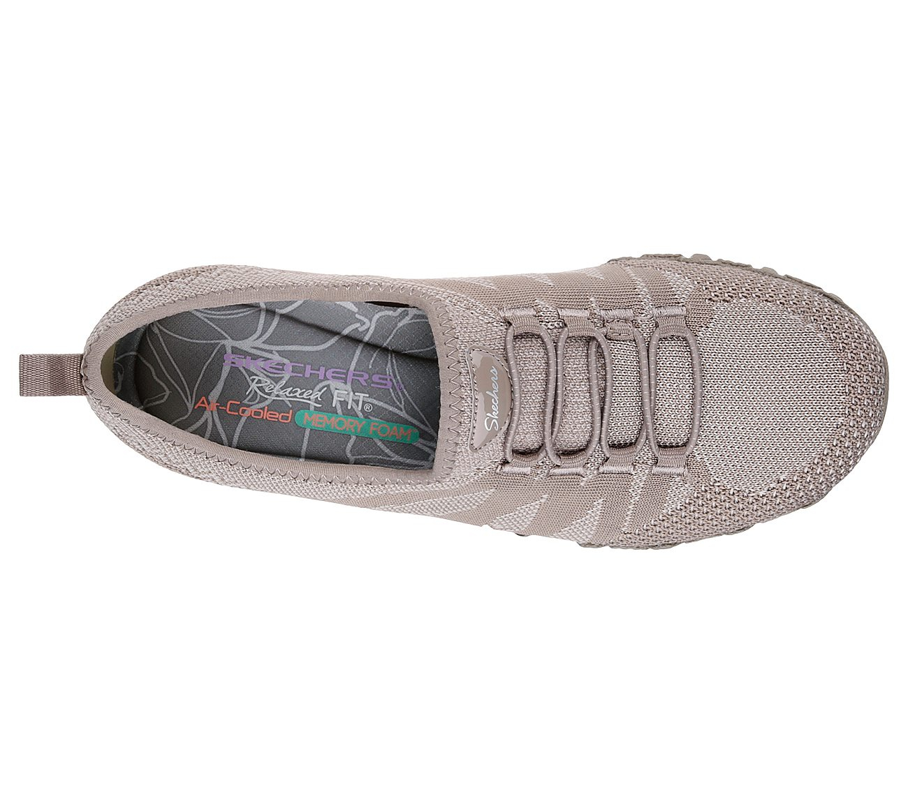 Skechers Women Relaxed Fit: Bikers - Get With Knit Taupe