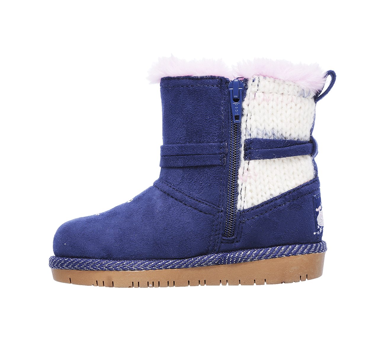 Skechers Girls Twinkle Toes: Glamslam - Cozy Daze Navy/Pink