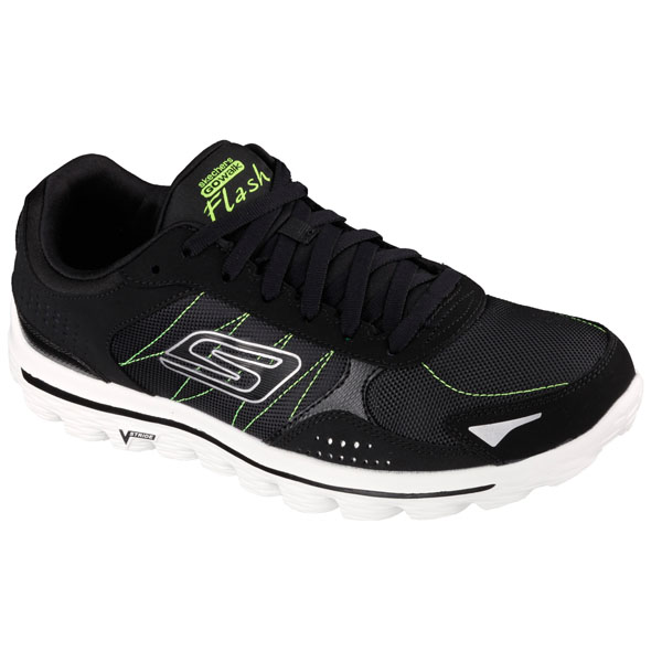Skechers Men Extra Wide Fit (4E) Shoes - Flash DNA Black/Lime