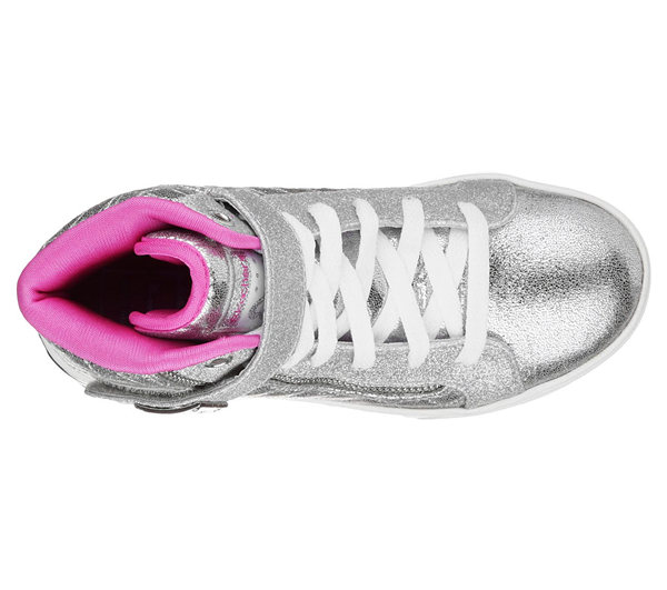 Skechers Girls Shoutouts - Quilted Crush Silver/Hot Pink