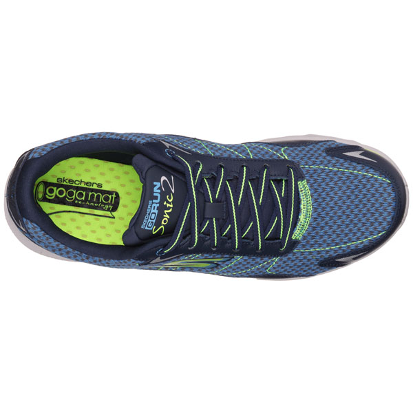 Skechers Men Extra Wide Fit (4E) Shoes - Sonic Navy/Lime