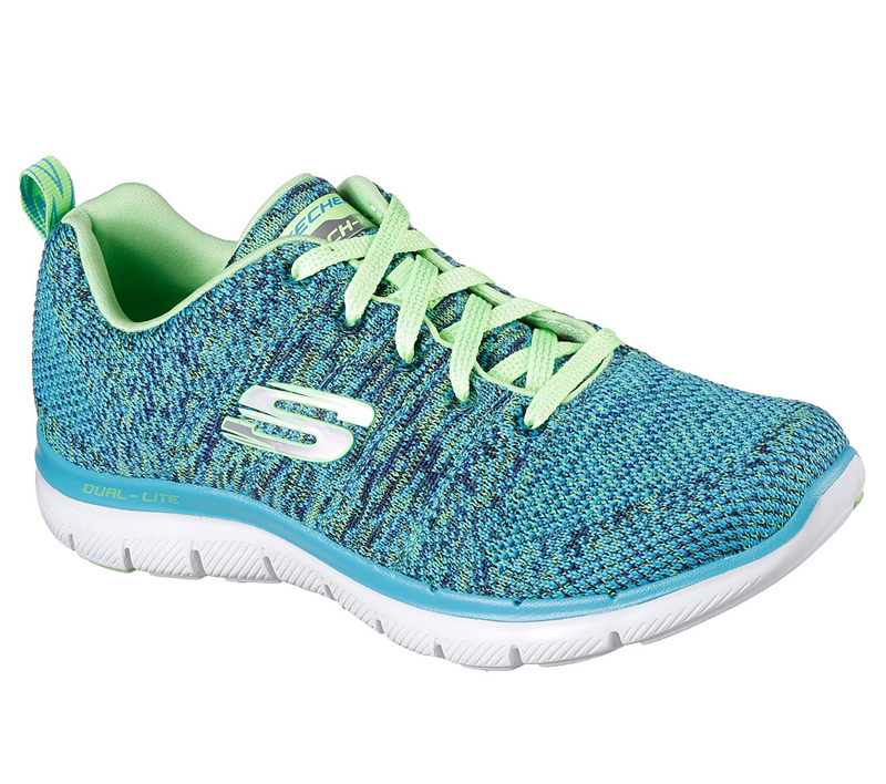 Skechers Women Flex Appeal 2.0 - High Energy Blue/Lime