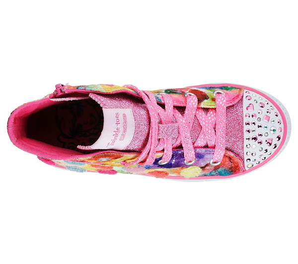 Skechers Girls Twinkle Toes: Shuffles - Pom Pom Pizazz Pink/Multi