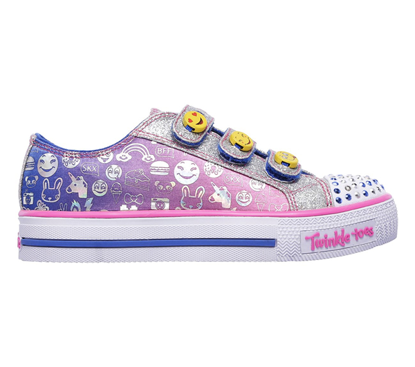 Skechers Girls Twinkle Toes: Shuffles - Expressionista Blue/Neon Pink
