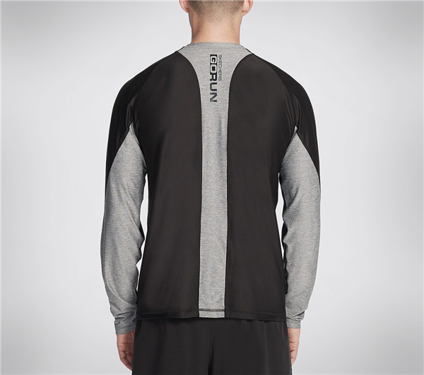 Skechers Men Sprint Long Sleeve Tee Shirt Black