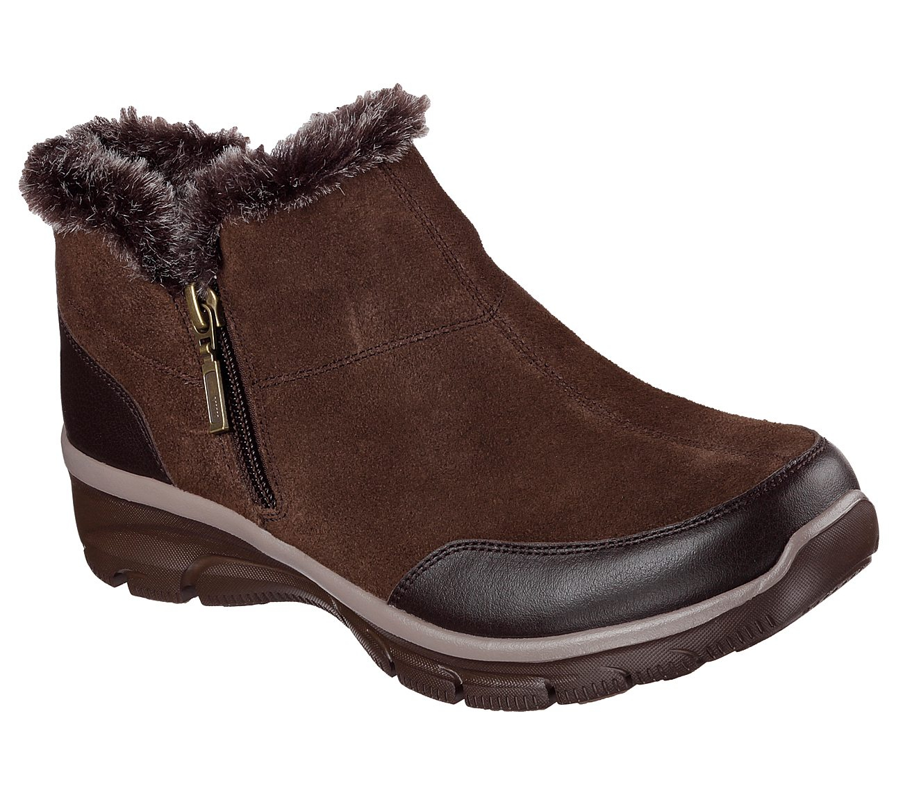 Skechers Women Relaxed Fit: Easy Going - Zip It Chocolate