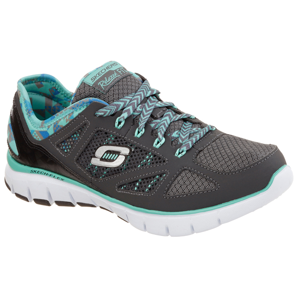 Skechers Women Relaxed Fit: Skech-Flex - Ultimate Reality Charcoal/Aqua
