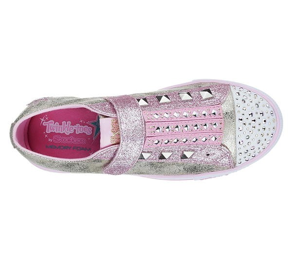 Skechers Girls Twinkle Toes: Step Up - Medal Mania Gold/Pink