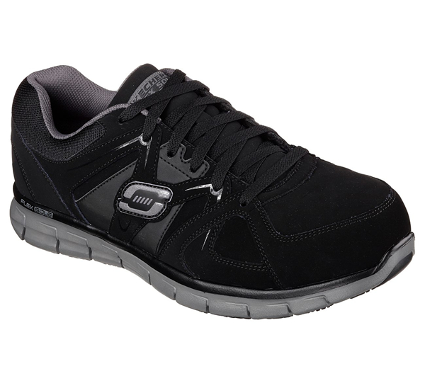 Skechers Men Work: Relaxed Fit Synergy - Ekron Alloy Toe Black/Charcoal