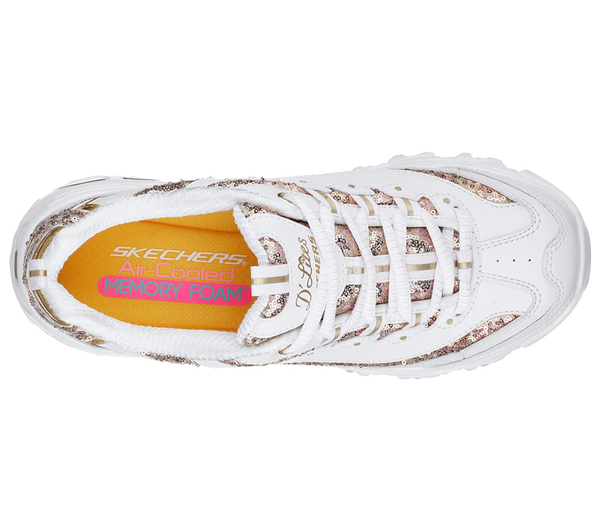 Skechers Women D'Lites - Fame Fortune White/Gold