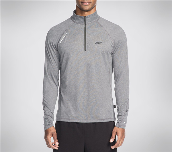 Skechers Men Flash Quarter Zip Sweat Shirt Charcoal