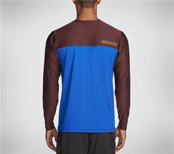 Skechers Men Magnetic Long Sleeve Tee Shirt Blue