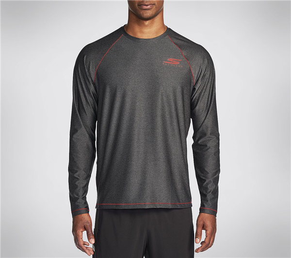 Skechers Men Solar Long Sleeve Crew Neck Shirt Dark Gray