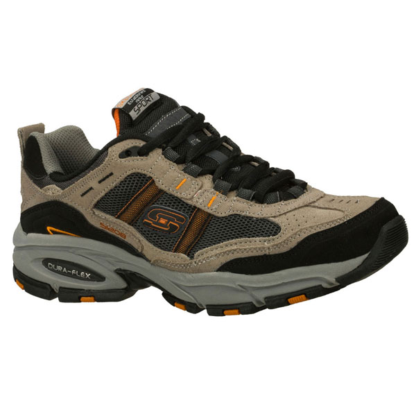 Skechers Men Extra Wide Fit (4E) Shoes - Taupe/Black