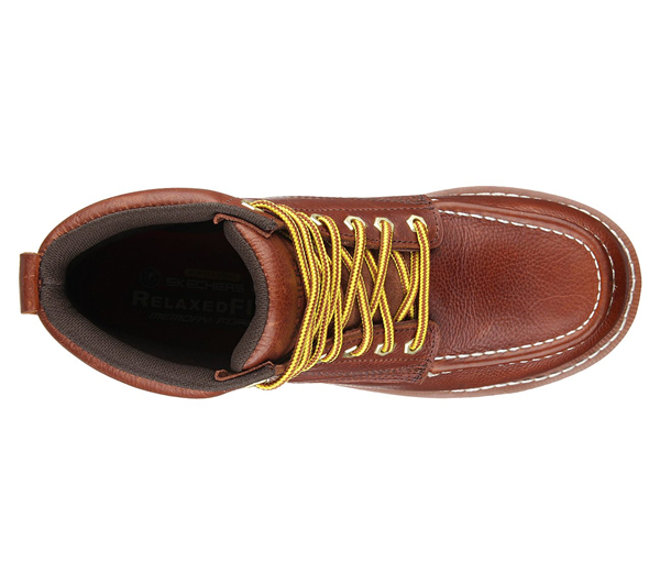 Skechers Men Work: Relaxed Fit Pettus Red/Brown