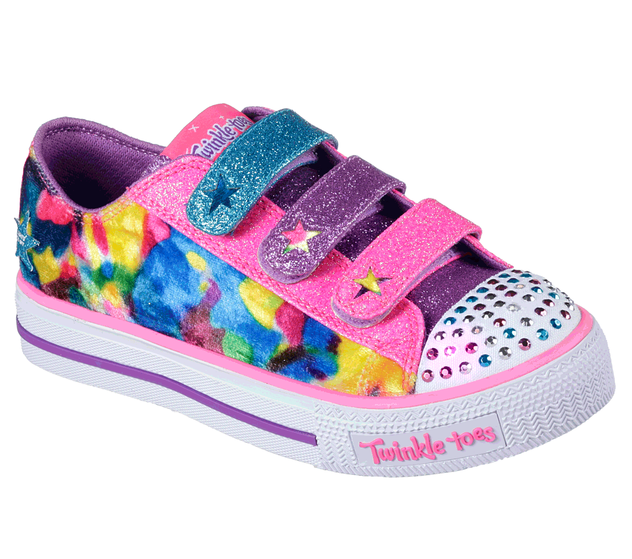 Skechers Girls Twinkle Toes: Shuffles - Colorous Cutie Neon Pink/Multi