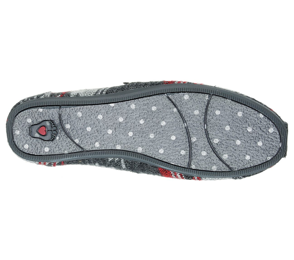Skechers Women Bobs Plush - Festival Star Charcoal/Red
