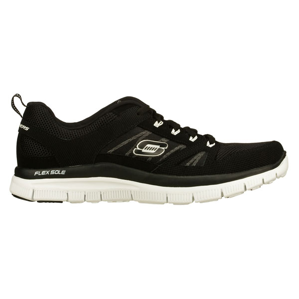 Skechers Men Wide Fit (2E) Shoes - Black/White
