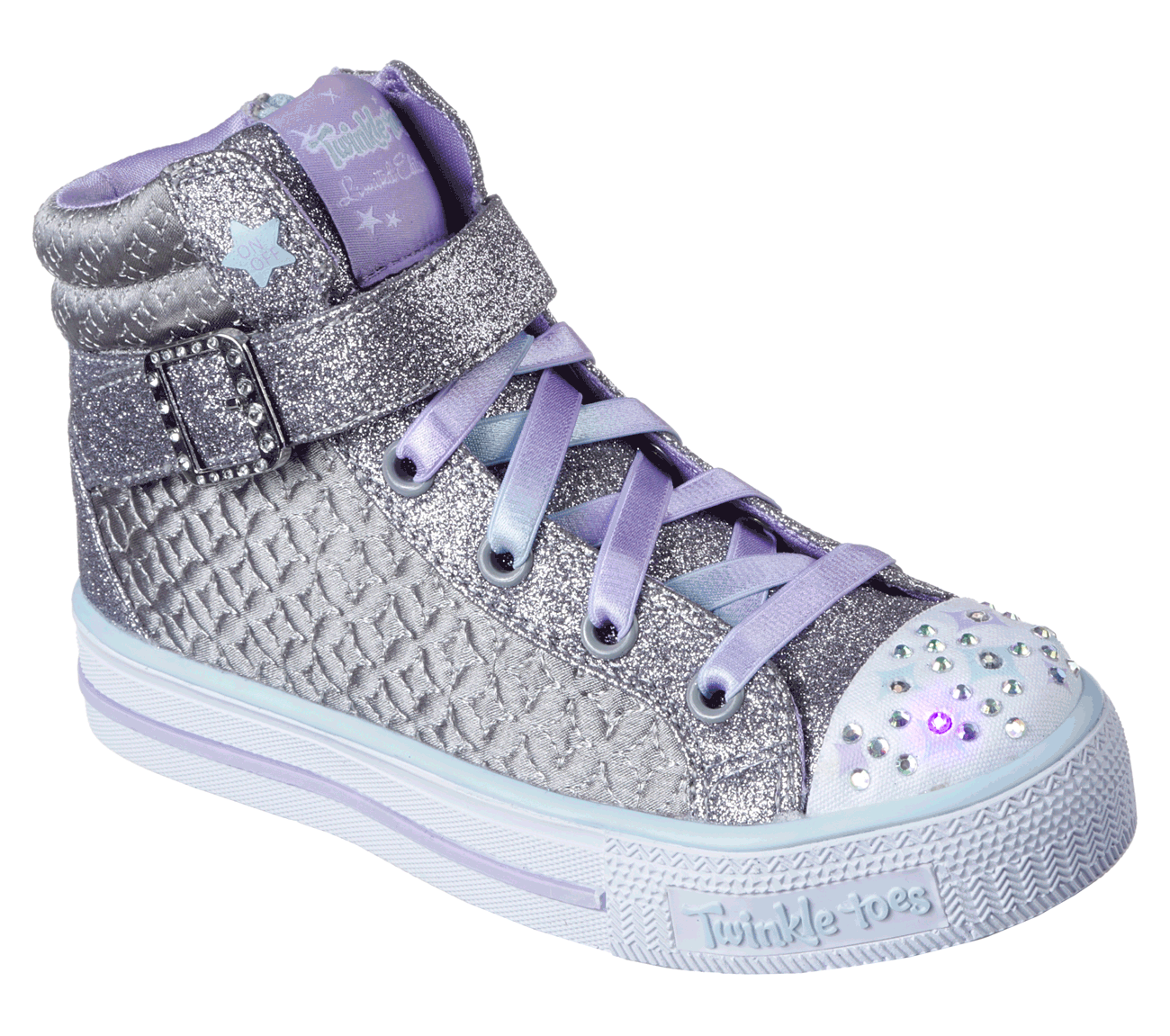 Skechers Girls Twinkle Toes: Shuffles - Twinkle Charm Gunmetal