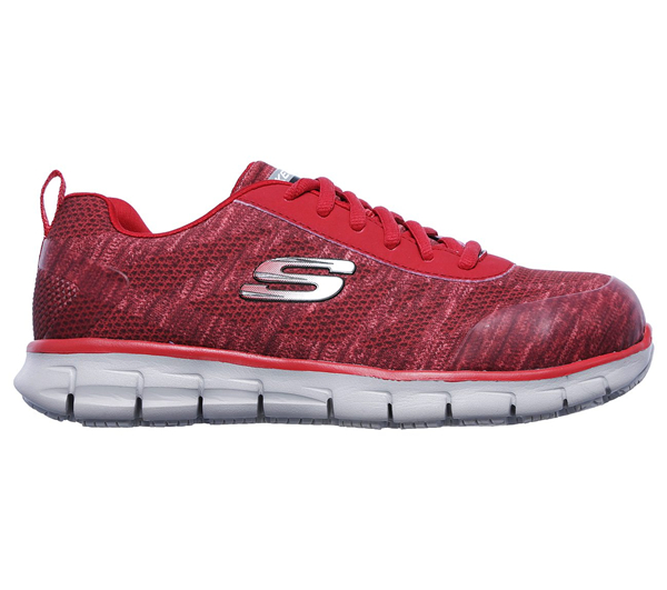 Skechers Women Work: Relaxed Fit Synergy - Arrey Alloy Toe Red/Gray