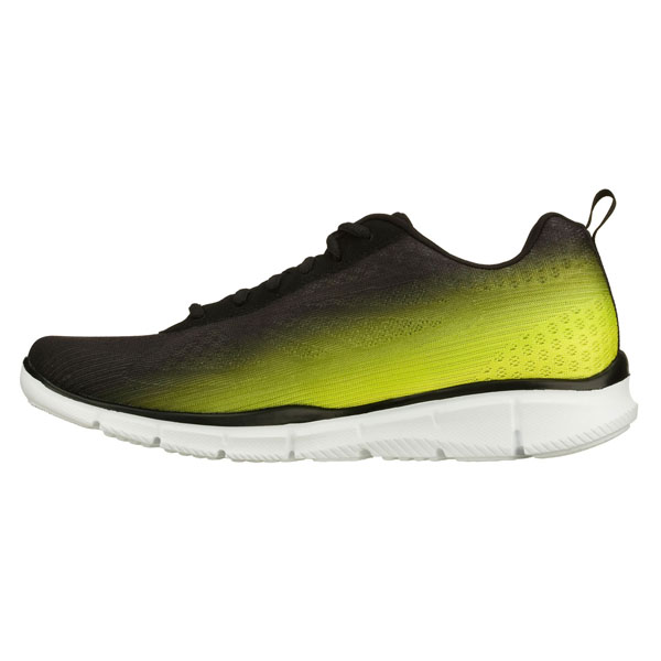 Skechers Men Wide Fit (2E) Shoes - This Way Black/Lime