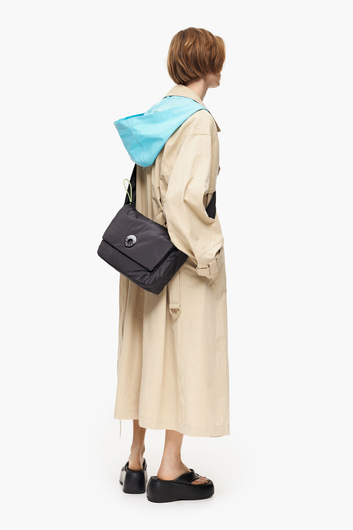 Bolso bandolera M nylon antracita