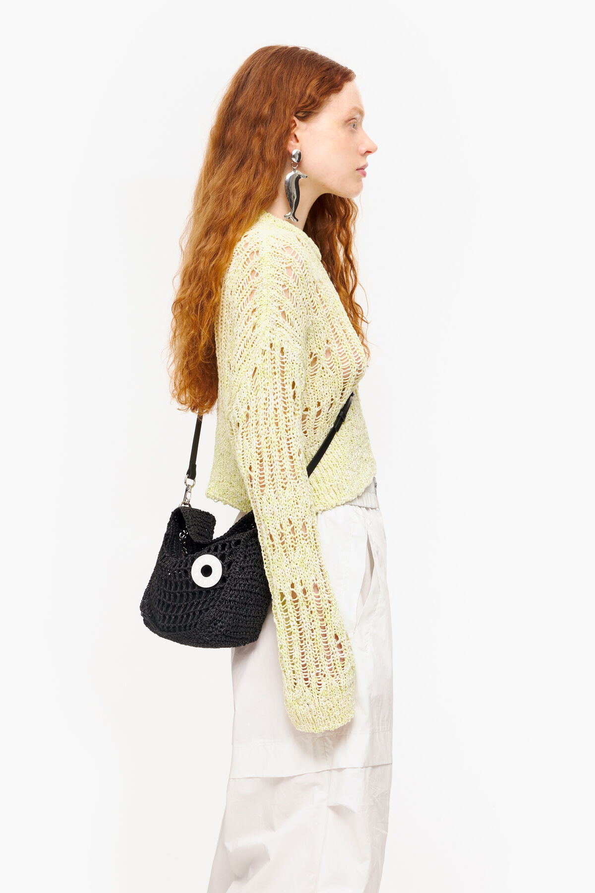 Bolso hobo S rafia negro