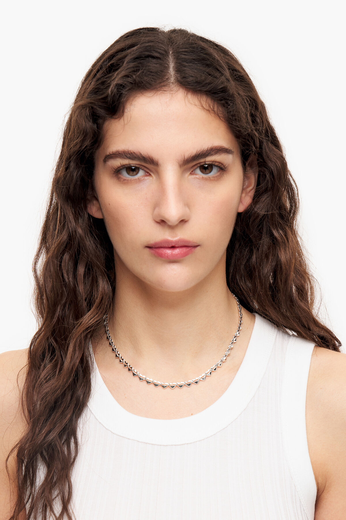 Collar corazones plateado