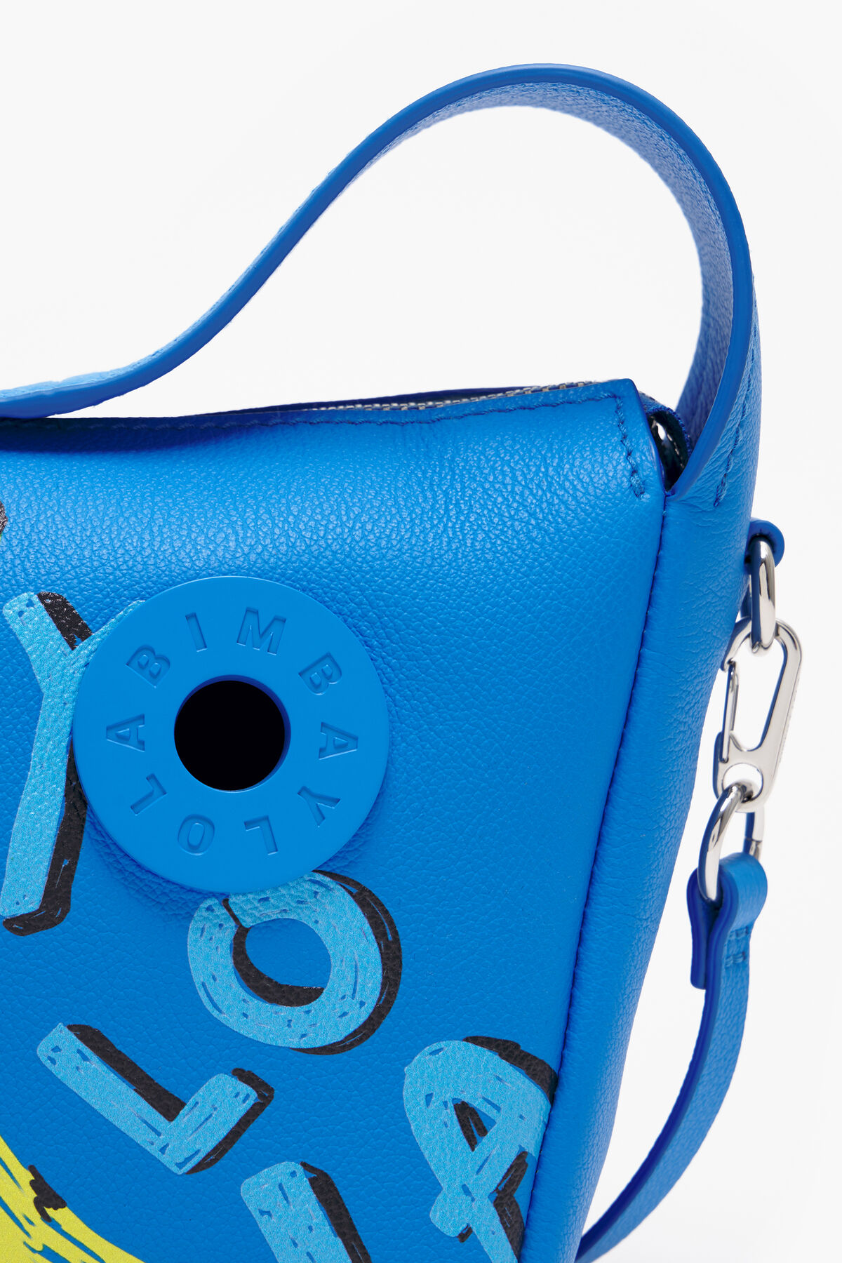 Bolso hobo M piel print BYL Banana azul