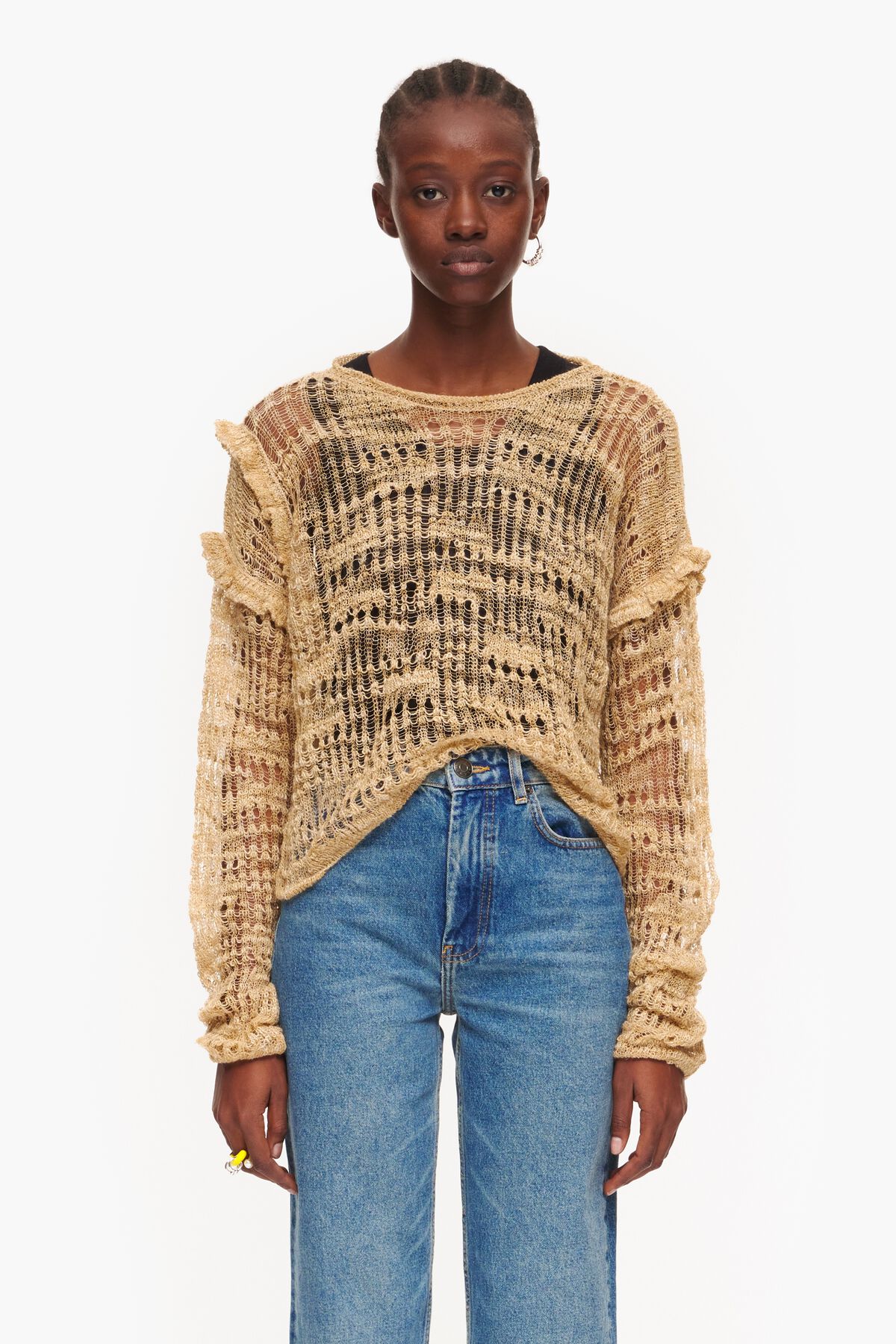 Jersey calados lino camel