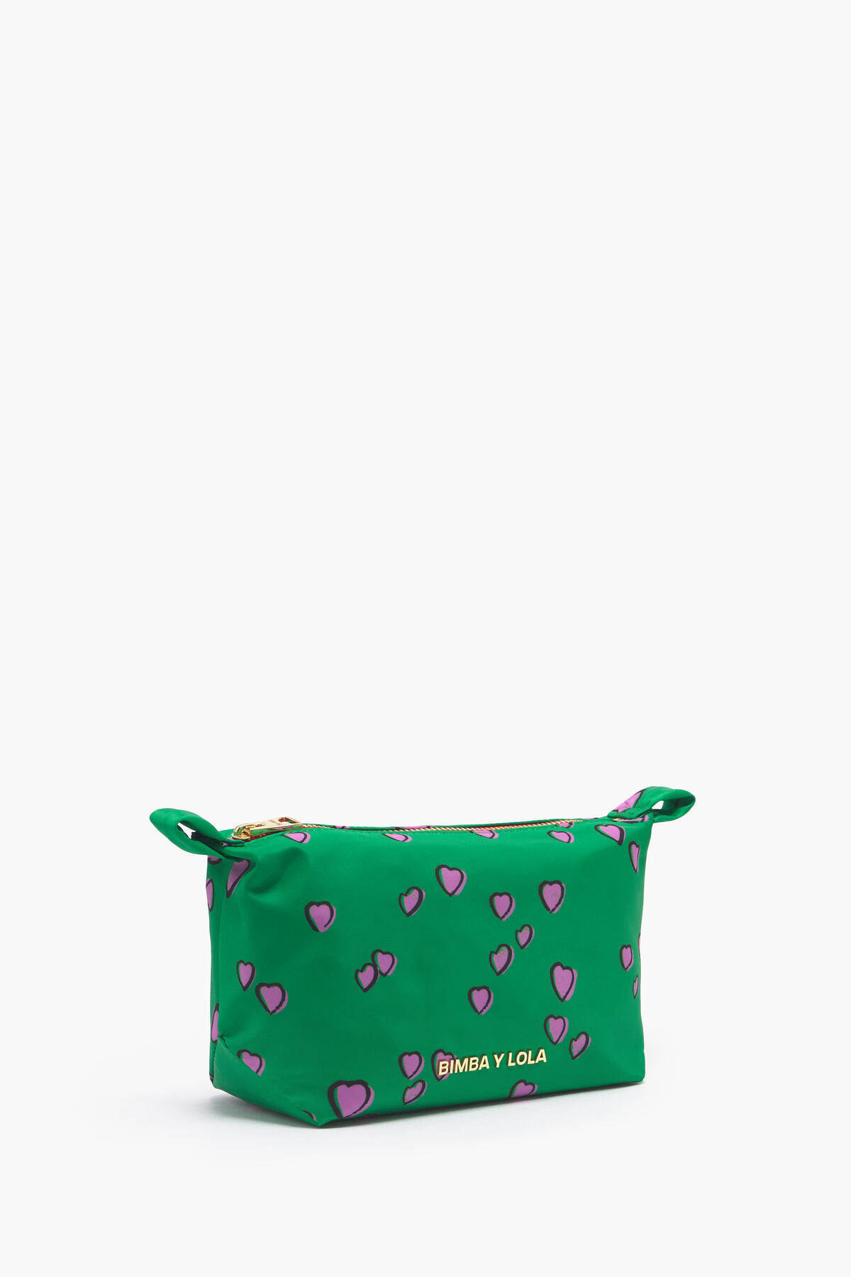 Neceser trapecio S print Small Hearts verde