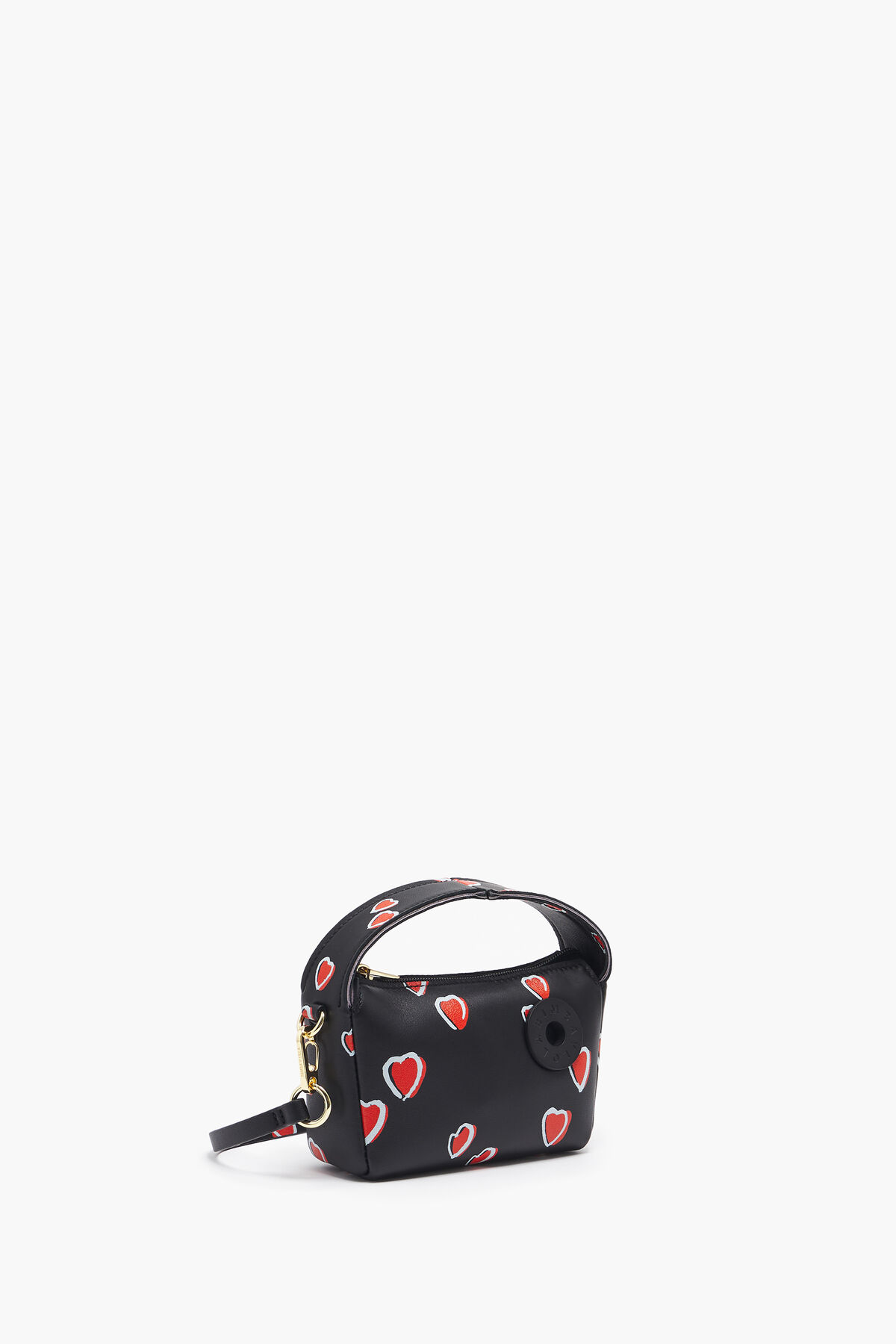 Bolso hobo XS piel print Hearts negro