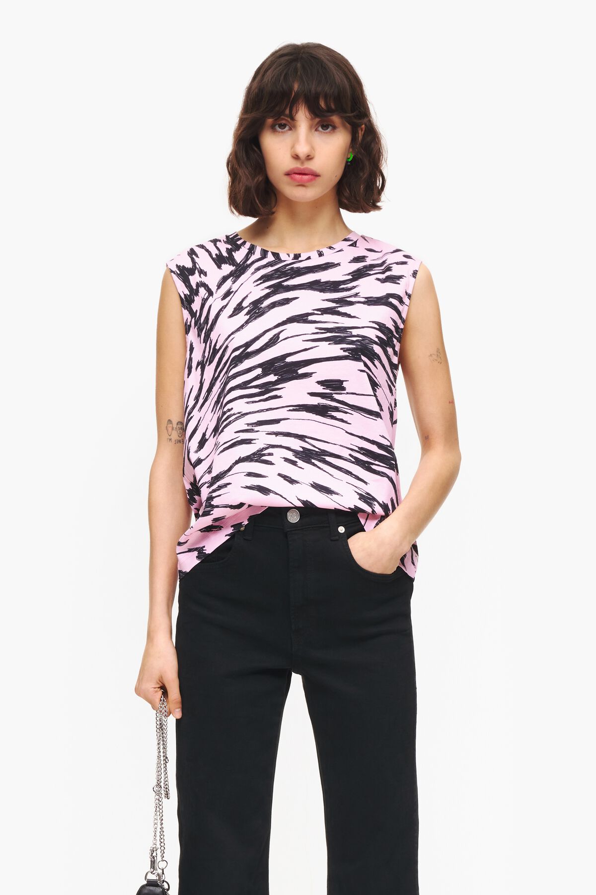 Camiseta algodón Butterfly Wing bicolor rosa