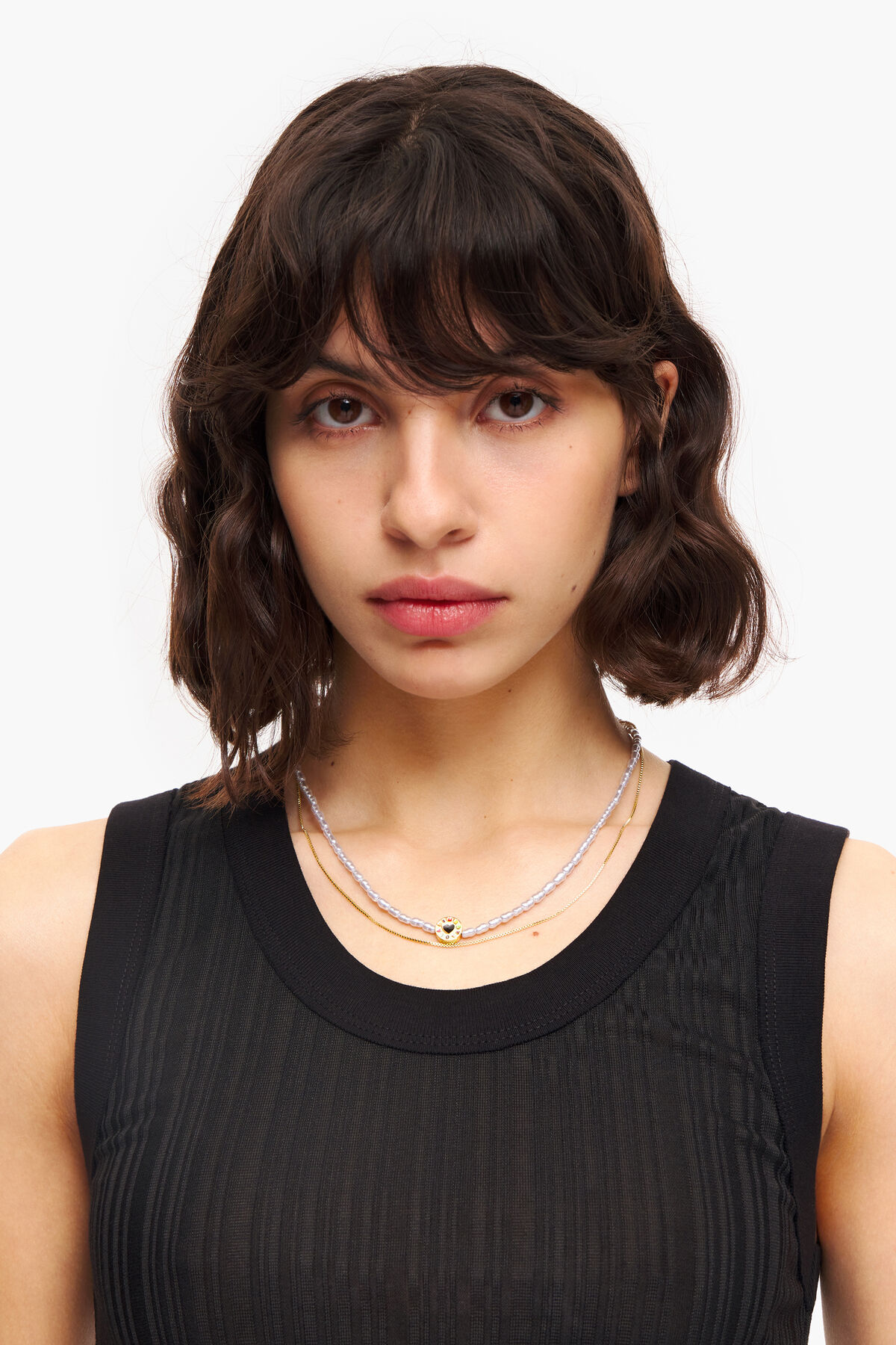 Collar perlas cadena dorada