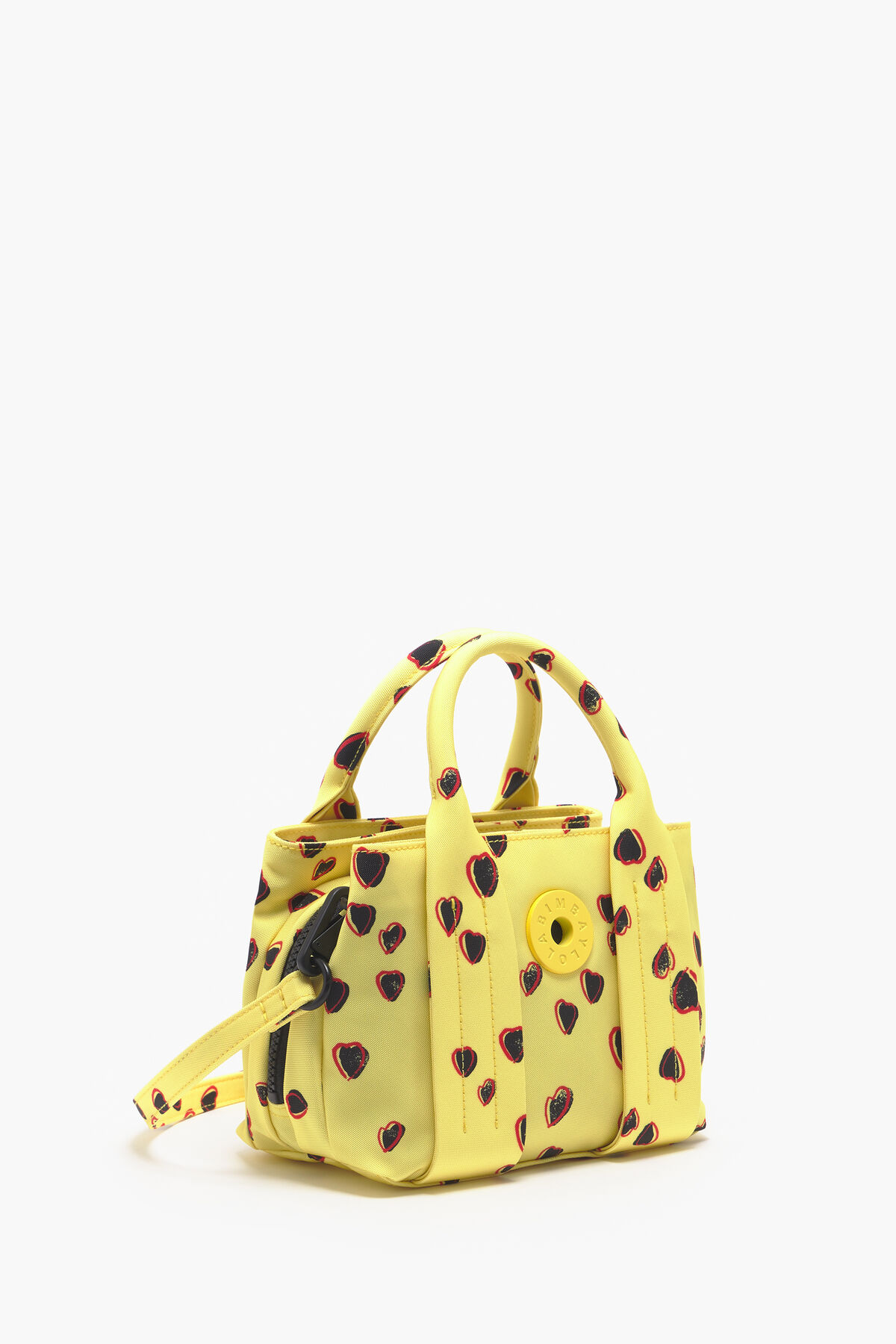 Bolso tote XS nylon print Small Hearts amarillo