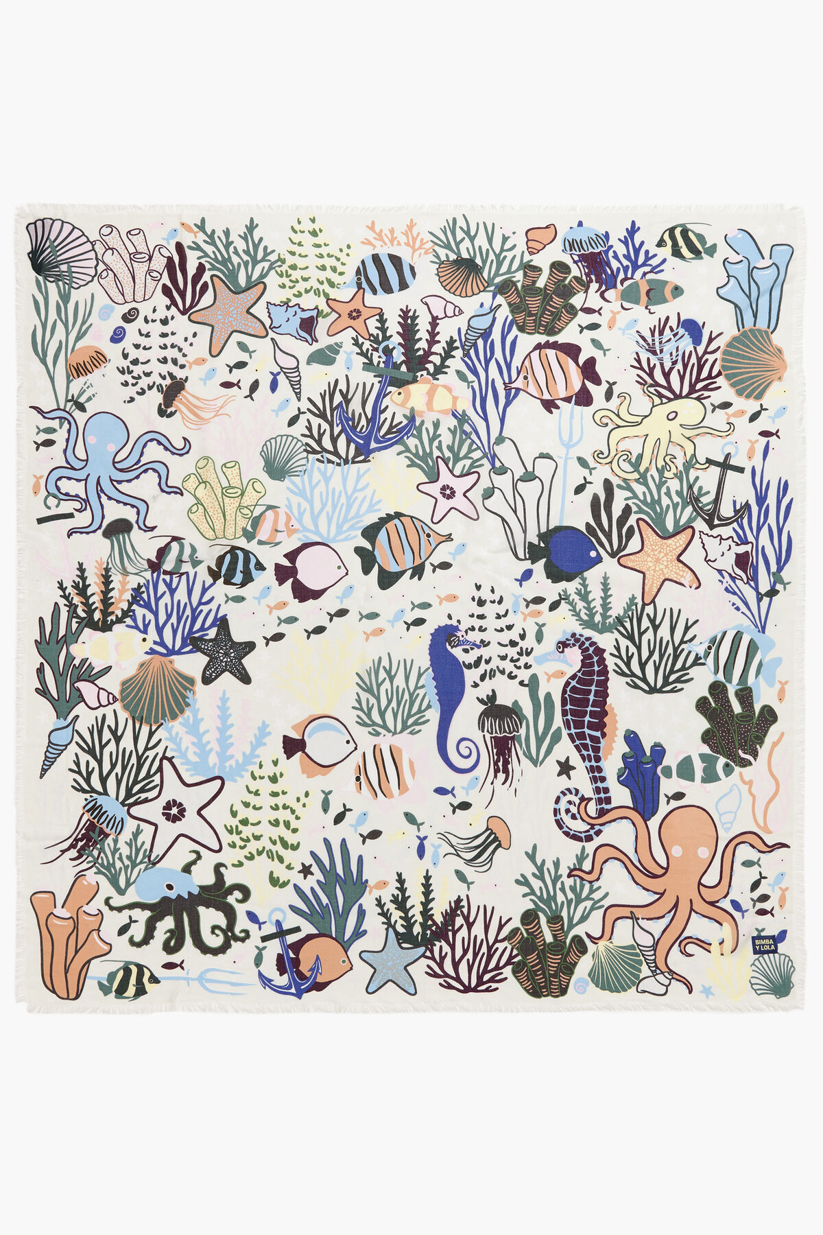 Chal fondo marino blanco roto